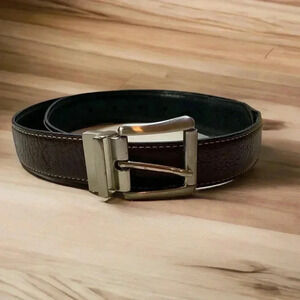 Source Unknown, reversible buckle, Men’s 100% leather silver buckle, black brown